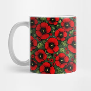 Red Poppy Flower Mug